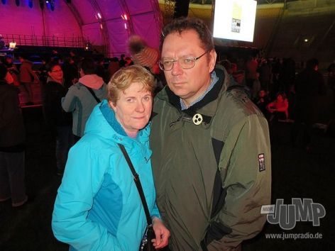 Sabine und ich vor dem Konzert des Kreuzchores im Dynamostadion